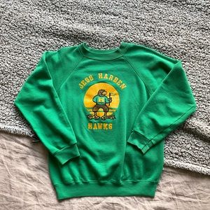 Vintage vibrant green highschool sweatshirt.